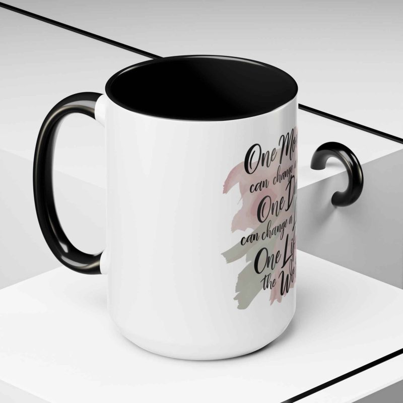 Accent Mug - Inspirational Quote 'One Day, One Moment, One Life' - Image 6