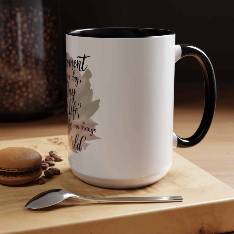 Accent Mug - Inspirational Quote 'One Day, One Moment, One Life' - Image 5