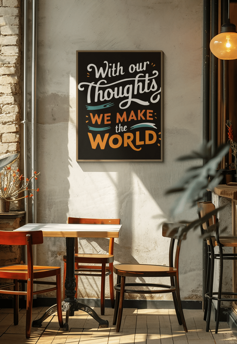 'With Our Thoughts We Make the World' Motivational Quote on Canvas Print - Image 3