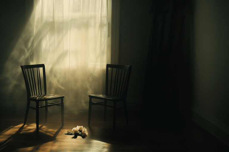 Magical Lamb 69206 A Dimly Lit Room With Two Empty Chairs Facin C9f344a8 1da9 43d1 834d Bb62348cd38a