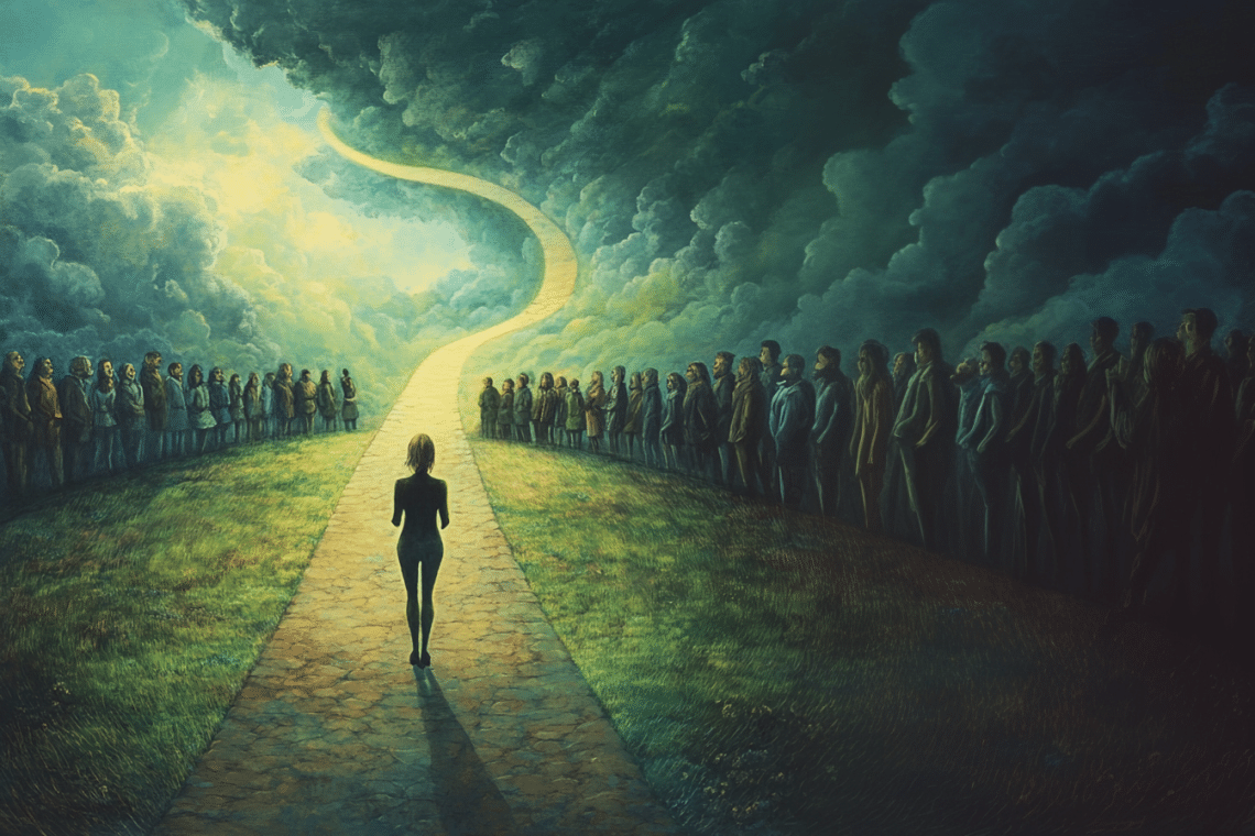 Magical Lamb 69206 A Person Standing At A Crossroads Looking Th Bd4a7edf 4138 42c5 8229 4b7133253823