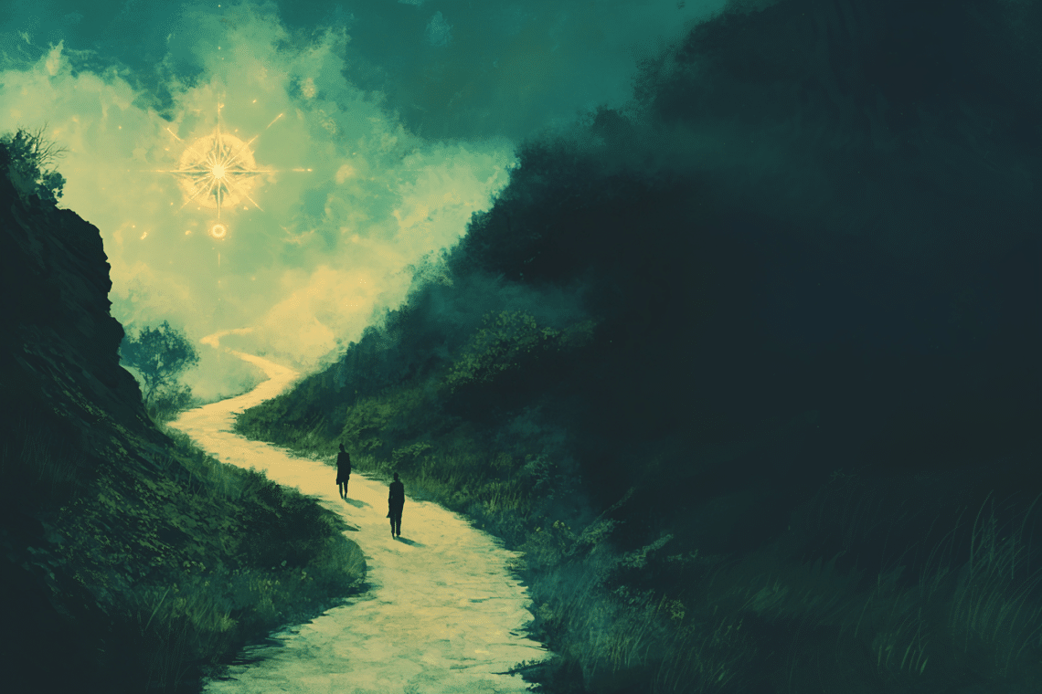 Magical Lamb 69206 A Winding Road With Two Individuals Walking 1dc9a8ac Eb5e 4c29 B9d7 3f94bb31e067